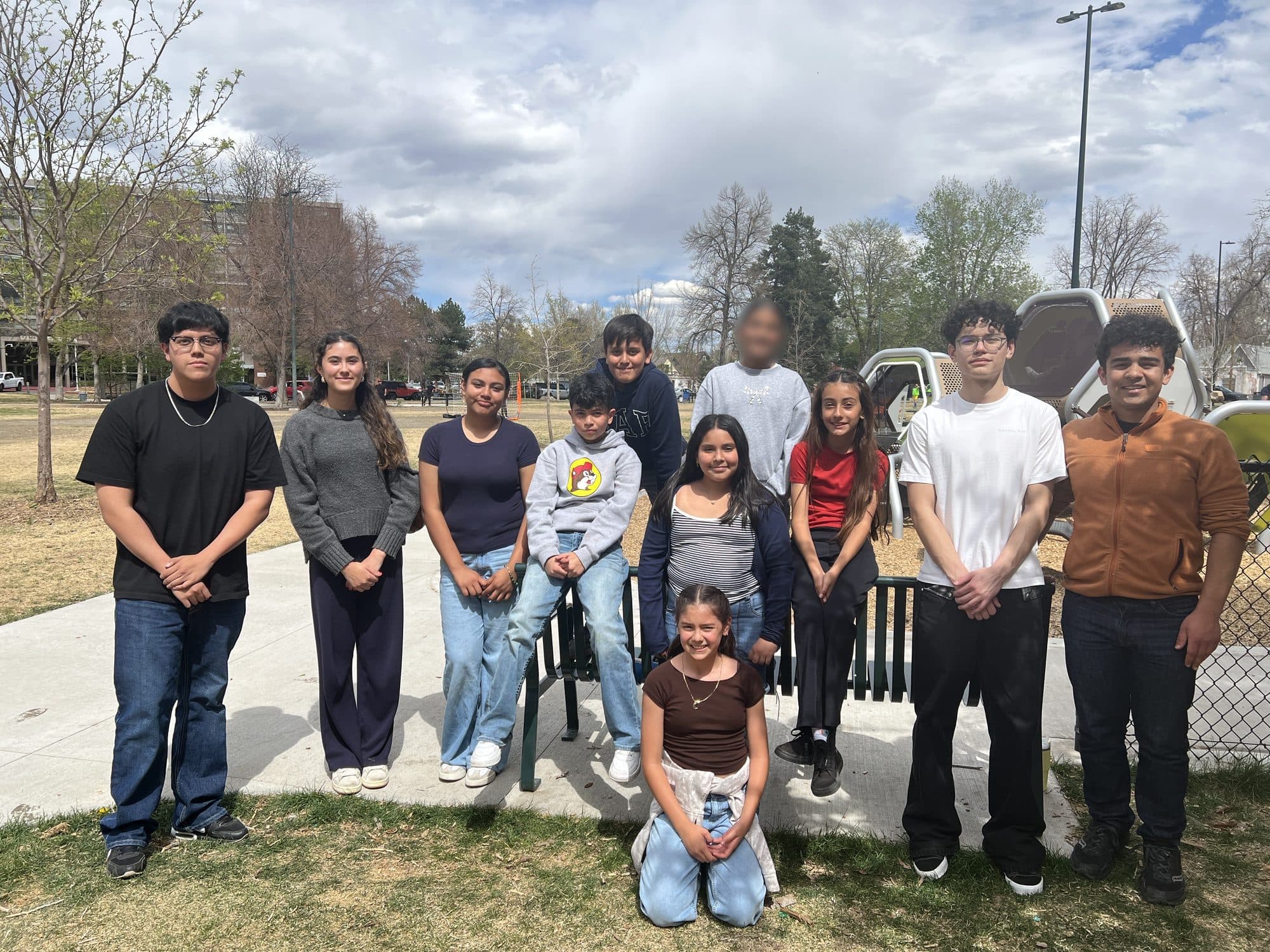 SSDN students and young leaders gathered in a Denver park after a workshop